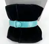 bracelet lalique accroche coeur en cuir turquoise et cristal satiné