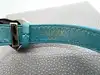 bracelet lalique accroche coeur en cuir turquoise et cristal satiné