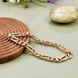 bracelet maille figaro en plaqué or l20,5cm
