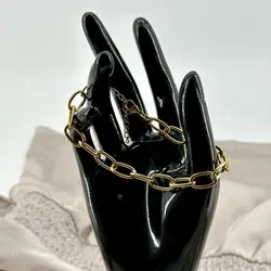 bracelet maille forçat en métal doré