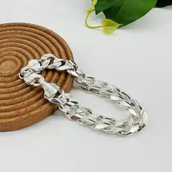bracelet maille gourmette épaisse l21cm argent 925 millième (22 ct) 51,51g