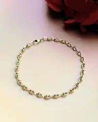bracelet or maille grain de café or 750 millième (18 ct) 4,14g