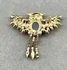 broche broche hibou blue pavé d'oxydes en métal doré t6,5 x 3,5 cm