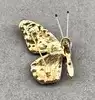 broche broche papillon jaune pavé d'oxydes en métal doré t3 x 4 cm