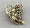 broche broche papillon pavé d'oxydes en métal doré t4,8 x 6 cm