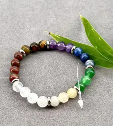 brpi braccelet élastiqué 7 chakras en pierre d8mm