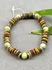 brpi bracelet élastique en pierre oeil de tigre, jade et acier argenté d8 mm