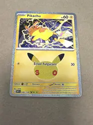 carte pokémon pikachu 08 /30 - 030/128 - 30 ans