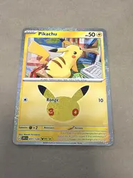 carte pokémon pikachu 09 /30 - 031/128 - 30 ans