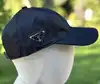 casquette de baseball prada en nylon tessuto & cuir noir-logo émaillé argenté & boucle dorée taille m