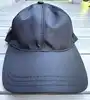 casquette de baseball prada en nylon tessuto & cuir noir-logo émaillé argenté & boucle dorée taille m