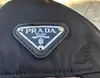 casquette de baseball prada en nylon tessuto & cuir noir-logo émaillé argenté & boucle dorée taille m
