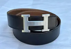 ceinture hermès h 32mm en cuir réversible taille 85