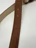 ceinture longchamp en cuir grainé marron taille80 réglable avec détails métalliques dorés