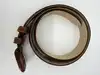 ceinture longchamp en cuir grainé marron taille80 réglable avec détails métalliques dorés