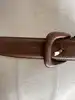ceinture longchamp en cuir grainé marron taille80 réglable avec détails métalliques dorés