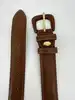 ceinture longchamp en cuir grainé marron taille80 réglable avec détails métalliques dorés
