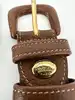 ceinture longchamp en cuir grainé marron taille80 réglable avec détails métalliques dorés