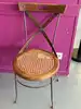 chaise vintage assise osier, cadre en bois