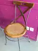 chaise vintage assise osier, cadre en bois