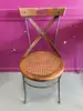 chaise vintage assise osier, cadre en bois