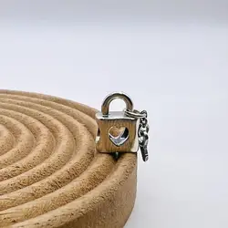 charm pandora cadenas clé coeur argent 925 millième (22 ct) 2,8g