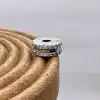 charm pandora clip lignes pavé blanc argent 925 millième (22 ct) 2,66g