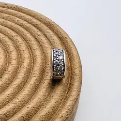 charm pandora clip pavé rose argent 925 millième (22 ct) 2,38g