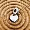 charm pandora pendant plaque cœur gravable argent 925 millième (22 ct) 2,26g