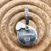 charm pandora pendant rond et petit coeur argent 925 millième (22 ct) 2,15 g