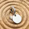 charm pandora pendant rond et petit coeur argent 925 millième (22 ct) 2,15 g