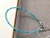 clpi bracelet billes en pierre apatite d3mm et métal argenté l16-22 cm