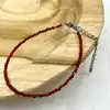 clpi bracelet billes en pierre grenat d3mm et métal argenté l16-22 cm