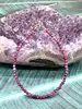 clpi bracelet billes en pierre rubis d3mm et métal argenté l16-22 cm