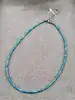 clpi collier billes en pierre apatite d3mm et métal argenté l40-46 cm