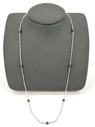 collier en argent et perles d'hématite noire argent 925 millième (22 ct) 6,26 g