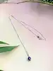 collier en or blanc avec pendentif saphir en forme de goutte or 750 millième (18 ct) 1,57g