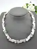 collier ras-de-cou vintage maillons articulés à motifs géométriques bleus argent 925 millième (22 ct) 72,97g