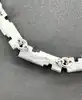 collier ras-de-cou vintage maillons articulés à motifs géométriques bleus argent 925 millième (22 ct) 72,97g