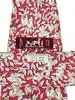 cravate hermès 100% soie rouge à motifs pommes, fleurs et feuillage