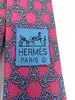 cravate hermès vintage en soie imprimée noeuds marins rose fuchsia et bleu