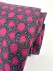 cravate hermès vintage en soie imprimée noeuds marins rose fuchsia et bleu