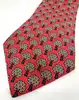 cravate hermès vintage en soie rouge à motif arbres
