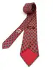 cravate hermès vintage en soie rouge à motif arbres
