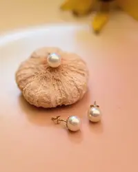 demie parure boucles d'oreilles et pendentif en perles de culture blanches or 750 millième (18 ct) 1,98g