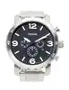 fossil montre pour hommes nate, mouvement chronographe à quartz, boîtier en acier inoxydable de 50 mm avec bracelet en acier inoxy
