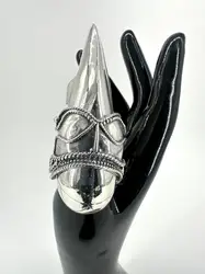 grande bague armure articulée au design médiéval argent 925 millième (22 ct) 51,76g