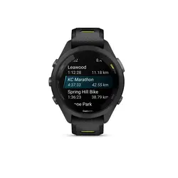 jeu nes montre connectée garmin forerunner® 265s music 42 mm bluetooth noir avec bracelet silicone noir