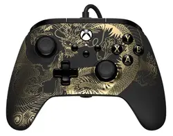 manette microsoft filaire powera adv dragon vs phoenix pour xbox series x noir et or