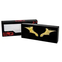 merchoid the batman aimant plaqué or 24 carats avec logo batman 2022 édition limitée avec boîte de présentation